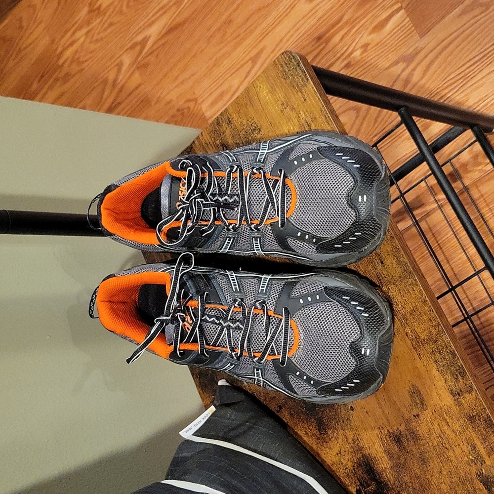 ASICS gray and orange men's size 13 sneakers